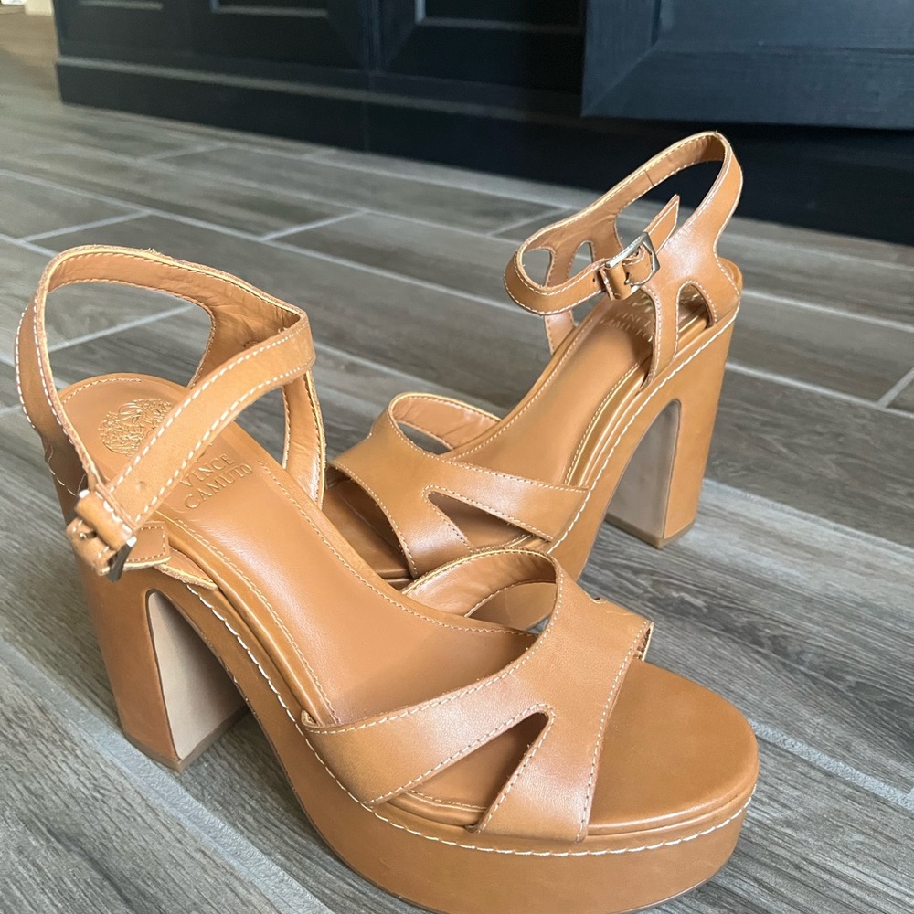 Vince Camuto Tan Platform Heels